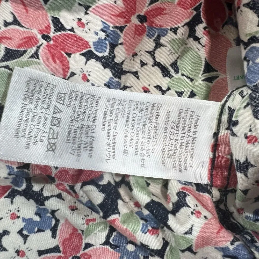J.CREW Men's Slim Flex Washed Short Sleeve Allover Floral Print Shirt Size S